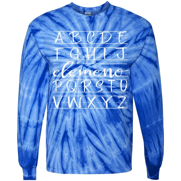 Eleo Teacher Apreciation Alphabet Funny Gift For Teachers Cool Gift Tie-Dye Long Sleeve Shirt