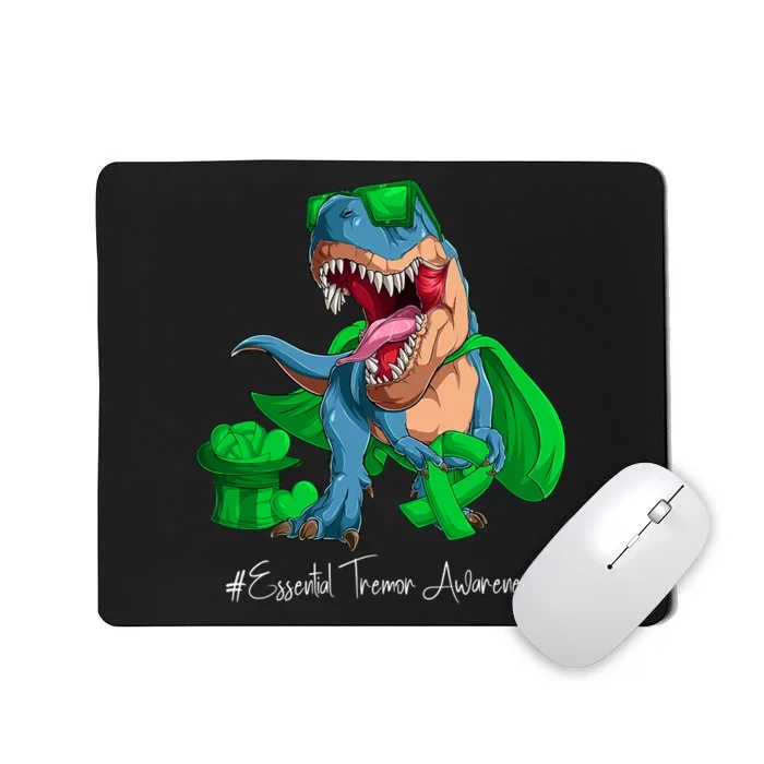 Essential Tremor Awareness Month Green Ribbon Trex Mousepad