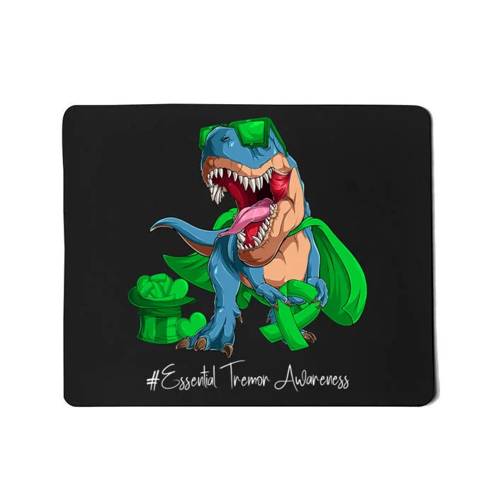 Essential Tremor Awareness Month Green Ribbon Trex Mousepad