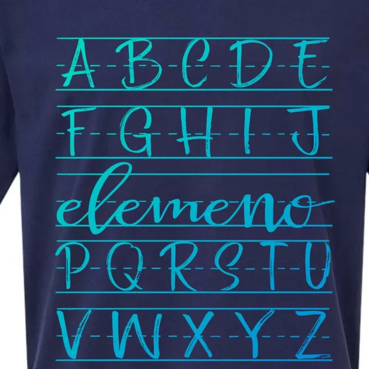 Eleo Teacher Apreciation Alphabet Funny Gift For Teachers Gift Sueded Cloud Jersey T-Shirt