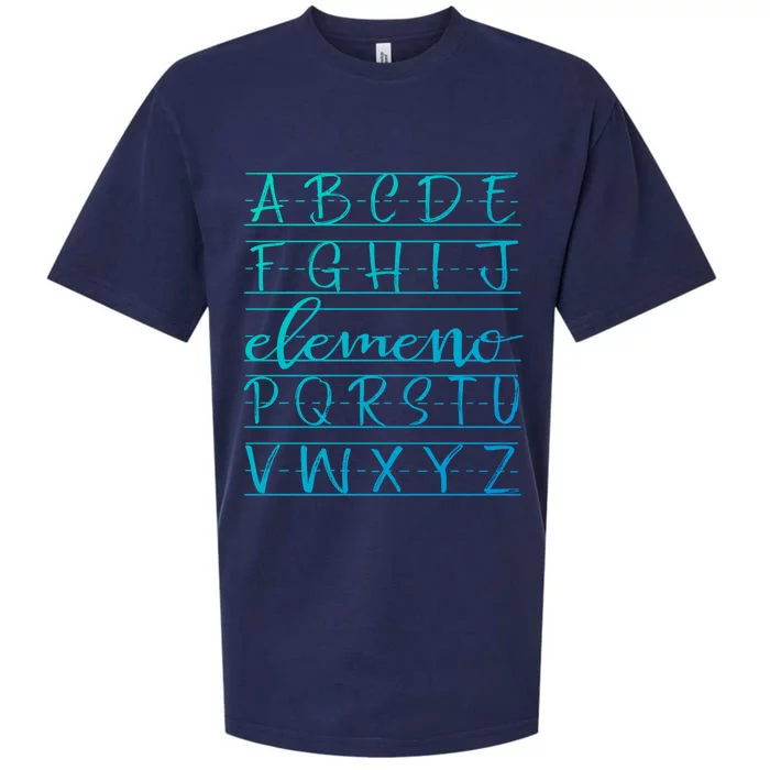 Eleo Teacher Apreciation Alphabet Funny Gift For Teachers Gift Sueded Cloud Jersey T-Shirt