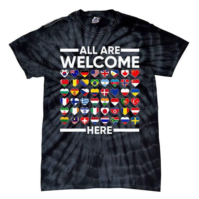 Esl Teacher All Are Welcome Here For Worlds Virtual Teachers Tie-Dye T-Shirt