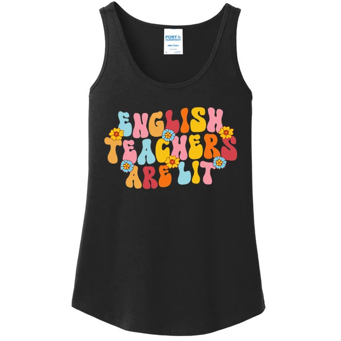 English Teachers Are Lit Funny English Language Arts Teacher Ladies Essential Tank