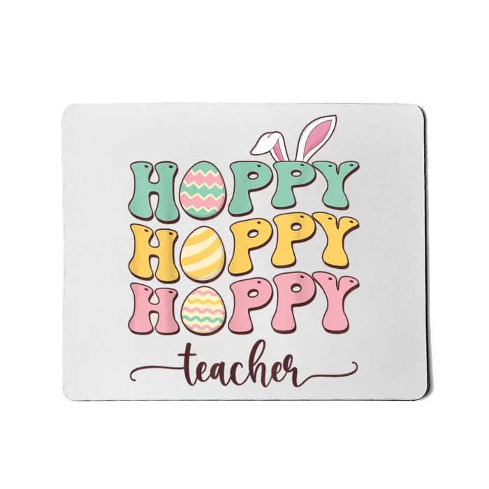 Easter Teacher Bunny Happy Easter Egg Retro Mousepad