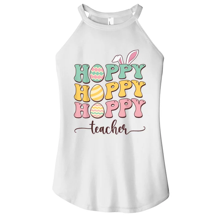 Easter Teacher Bunny Happy Easter Egg Retro Women’s Perfect Tri Rocker Tank