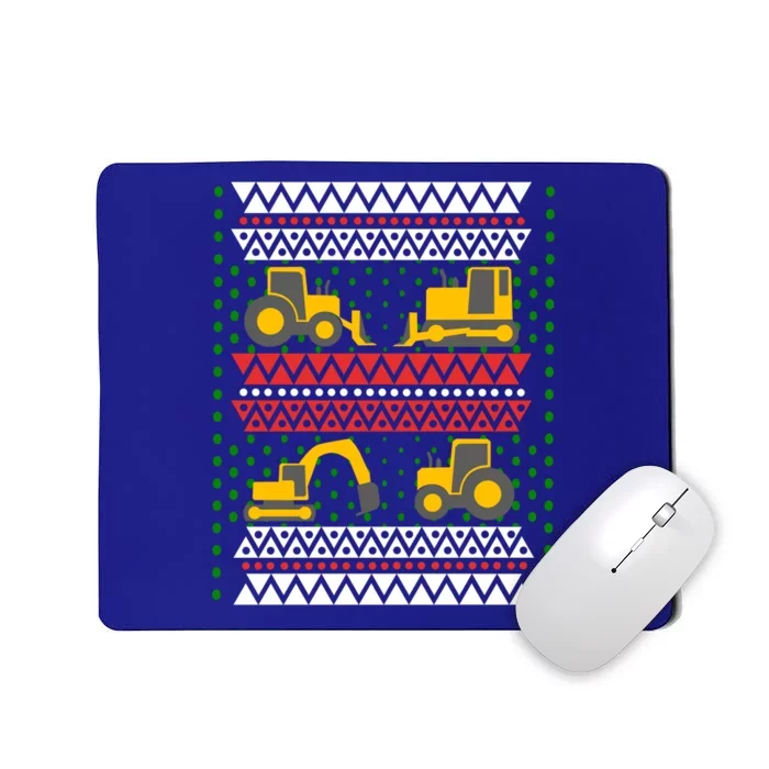 Excavator Tractor Bulldozer Christmas Ugly Sweater Cool Gift Mousepad