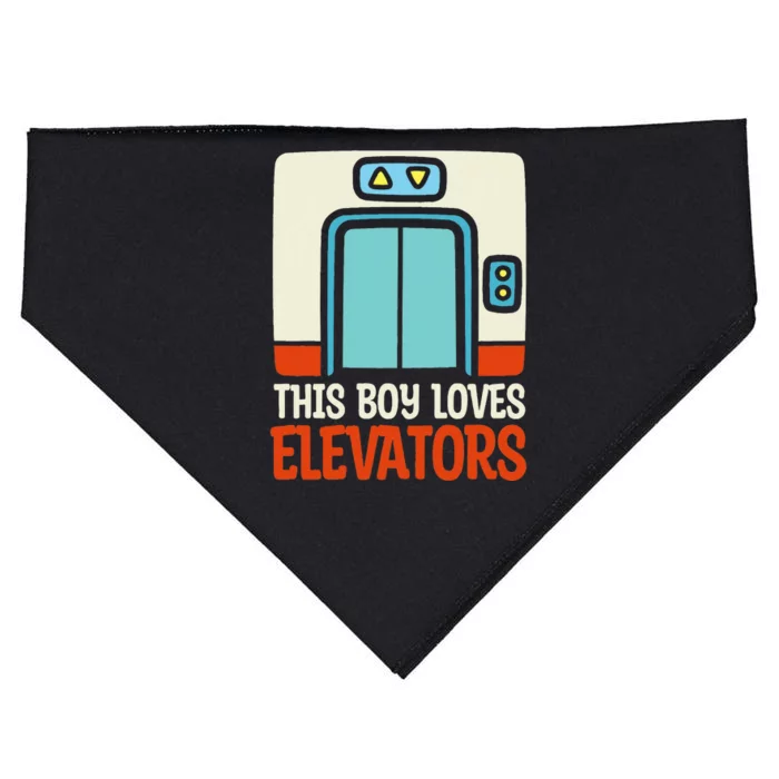 Elevator This Boy Loves Elevators USA-Made Doggie Bandana