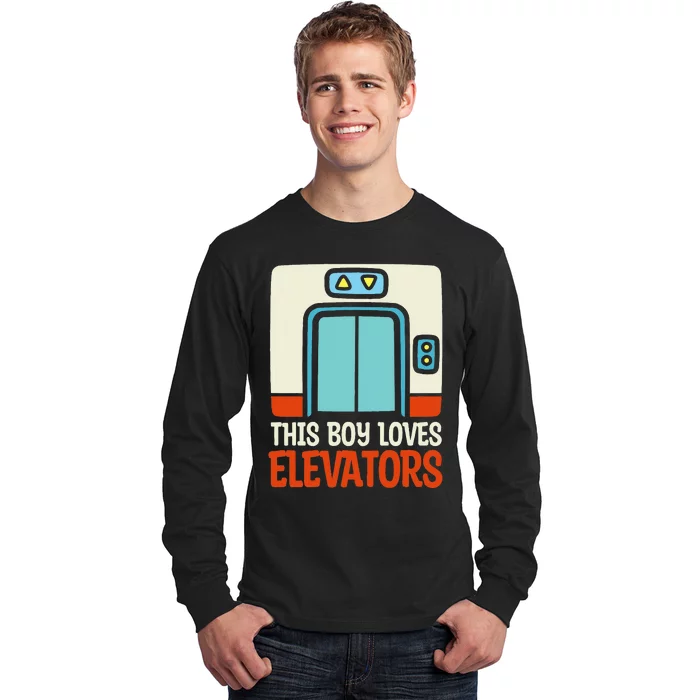 Elevator This Boy Loves Elevators Long Sleeve Shirt