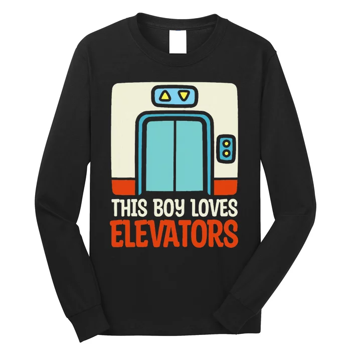 Elevator This Boy Loves Elevators Long Sleeve Shirt