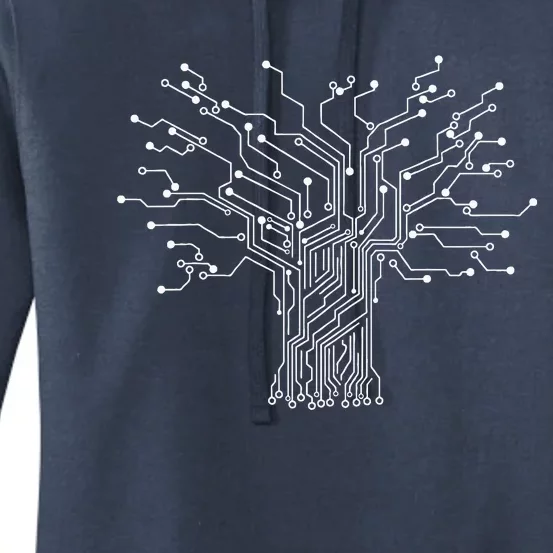 Electronics Technician Binary Tree Electrical Engineer Women's Pullover Hoodie