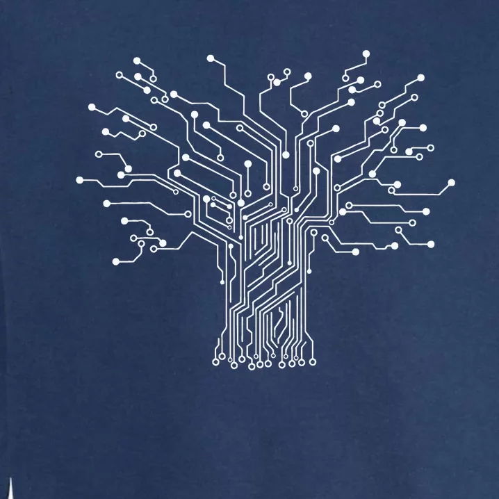 Electronics Technician Binary Tree Electrical Engineer Garment-Dyed Sweatshirt