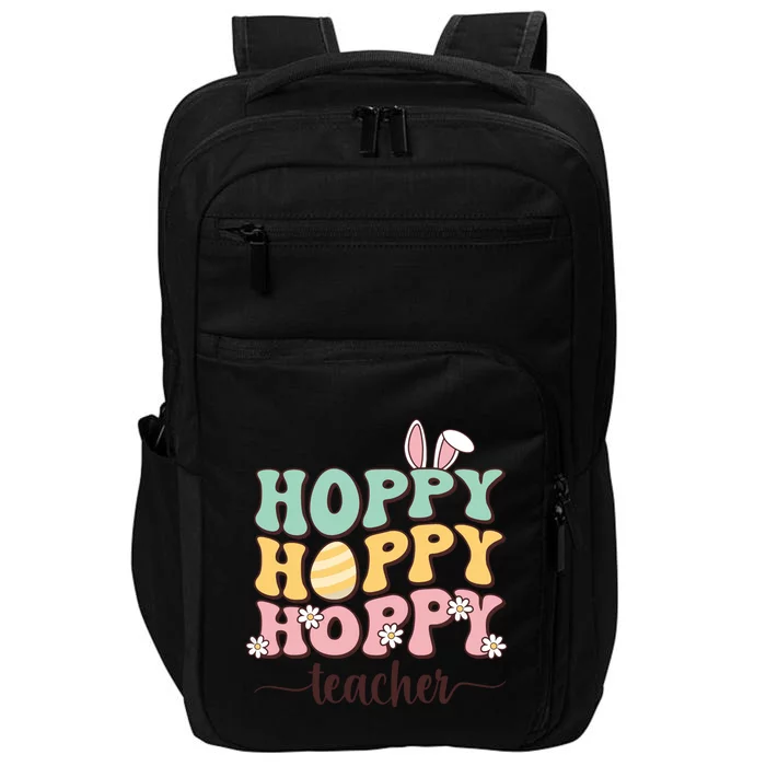 Easter Teacher Bunny Happy Easter Egg Retro Teacher Women Impact Tech Backpack