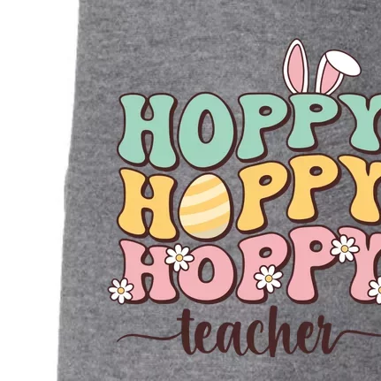 Easter Teacher Bunny Happy Easter Egg Retro Teacher Women Doggie 3-End Fleece Hoodie