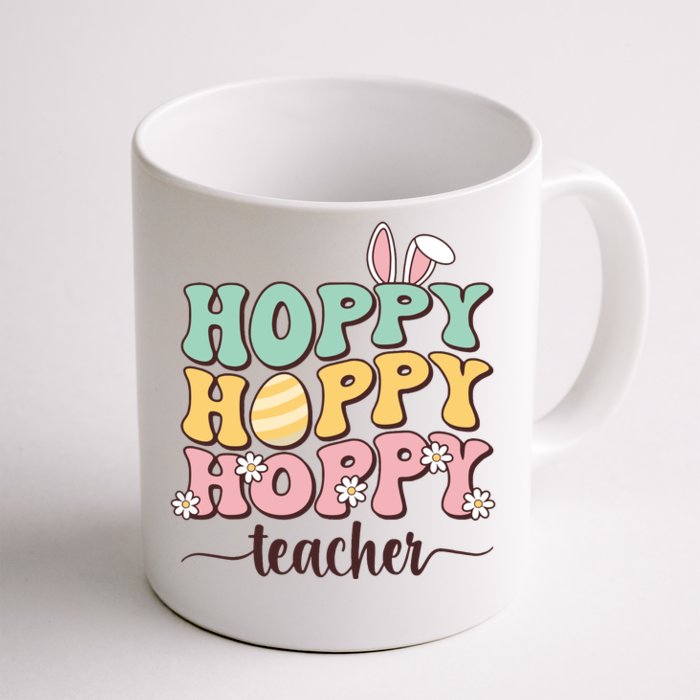 Easter Teacher Bunny Happy Easter Egg Retro Teacher Women Front & Back Coffee Mug