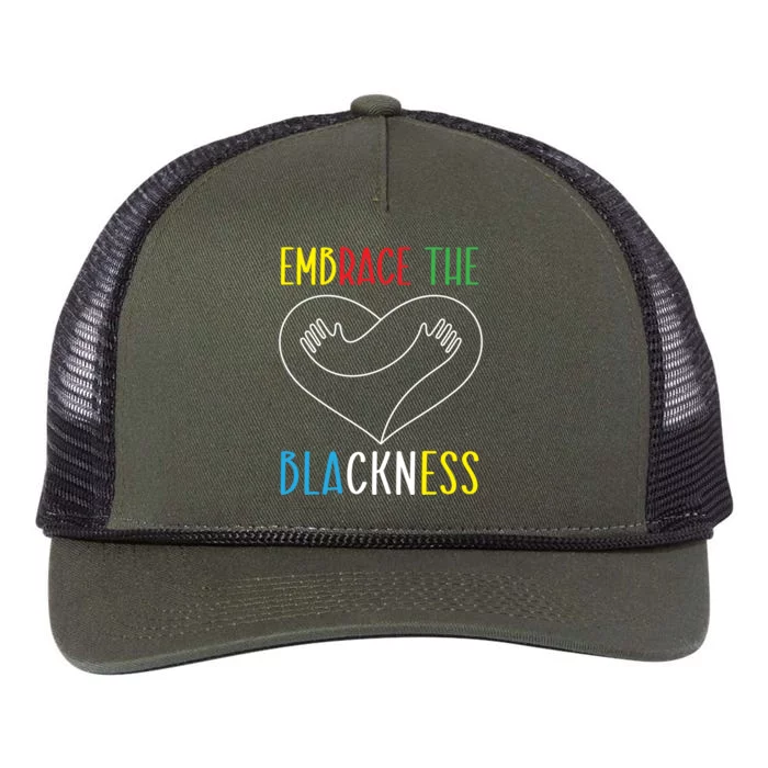 Embrace The Blackness History Month Melanin Afrocentric Gift Retro Rope Trucker Hat Cap