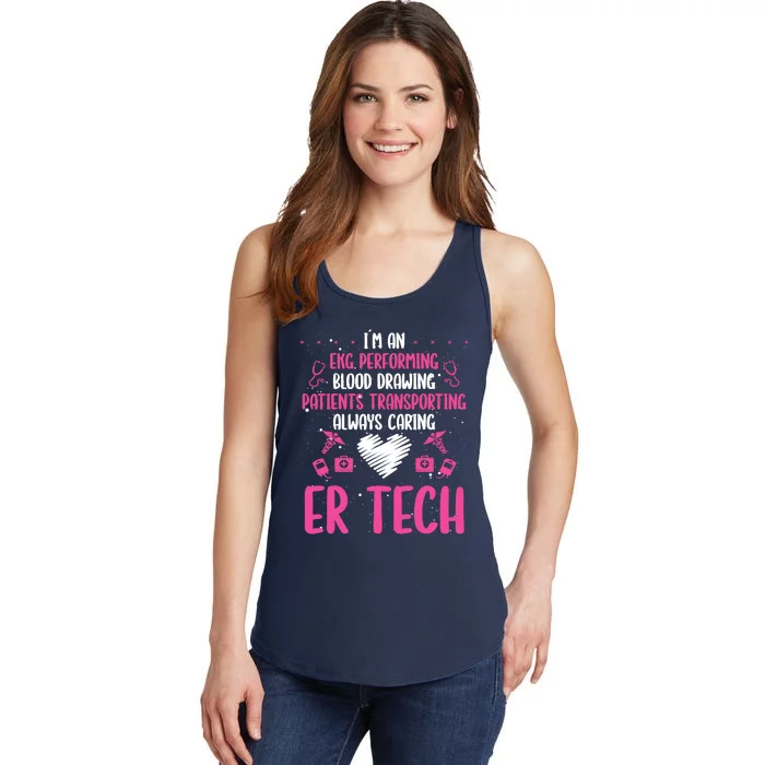 ER Tech Badge Buddy Emergency Room Technician Essentials Ladies Essential Tank