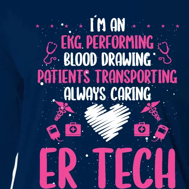 ER Tech Badge Buddy Emergency Room Technician Essentials Cooling Performance Long Sleeve Crew