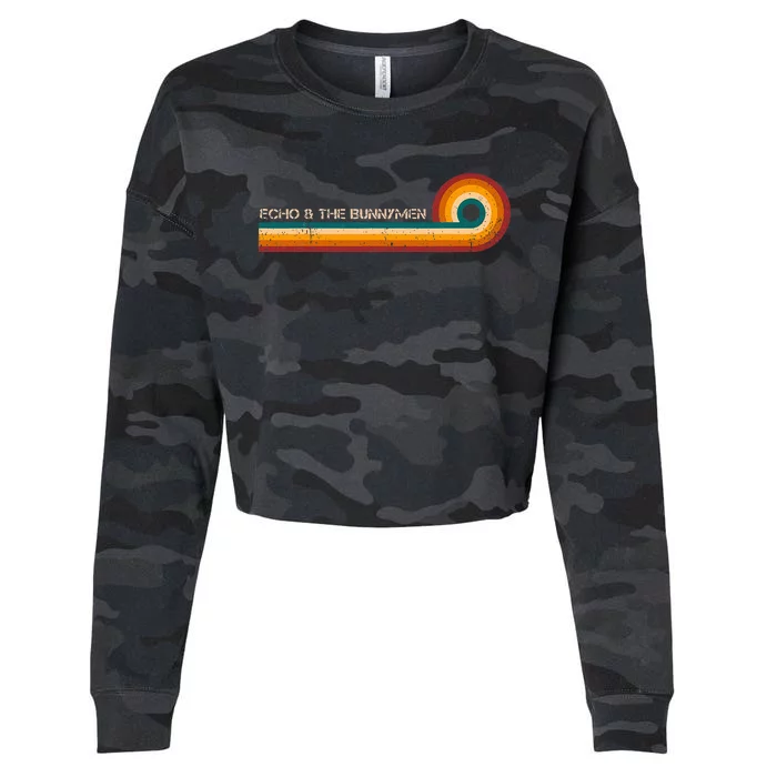 Echo & The Bunnymen Retro Stripes Musician Cropped Pullover Crew