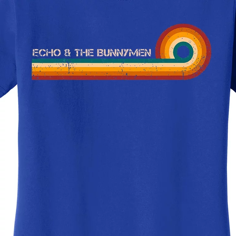 Echo & The Bunnymen Retro Stripes Musician Women's T-Shirt