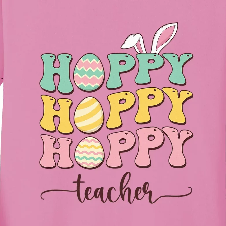 Easter Teacher Bunny Happy Easter Egg Kids Long Sleeve Shirt