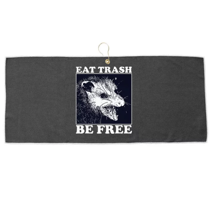 Eat Trash Be Free Raccoon Large Microfiber Waffle Golf Towel