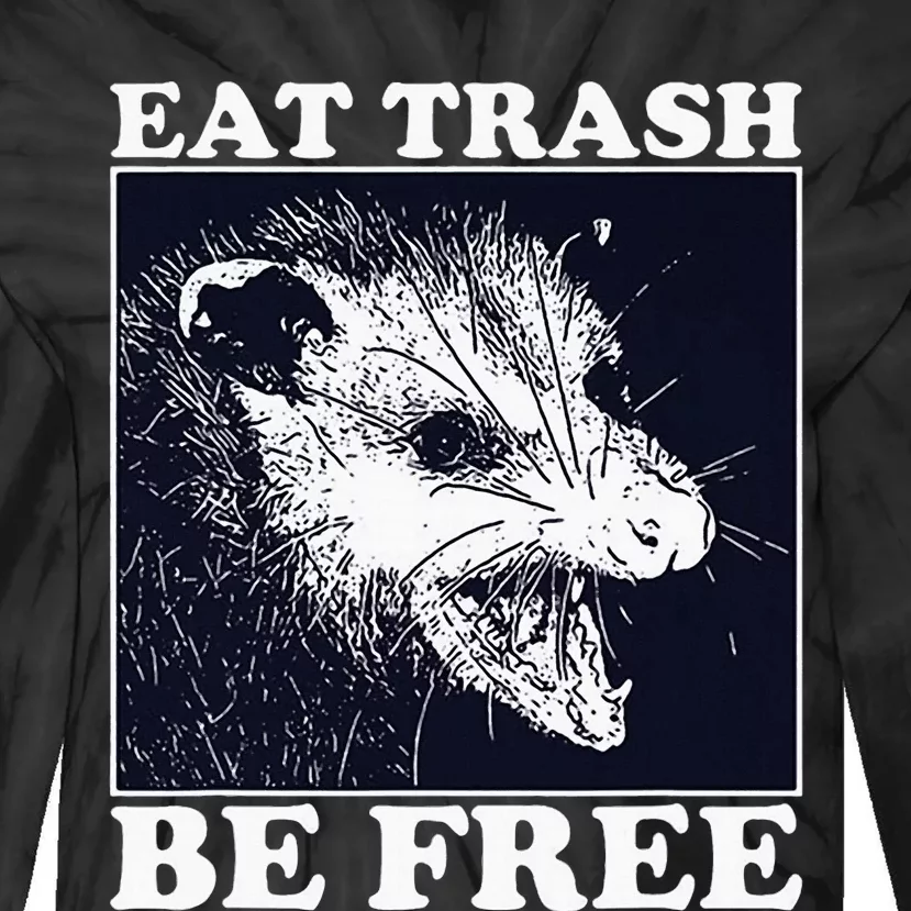 Eat Trash Be Free Raccoon Tie-Dye Long Sleeve Shirt