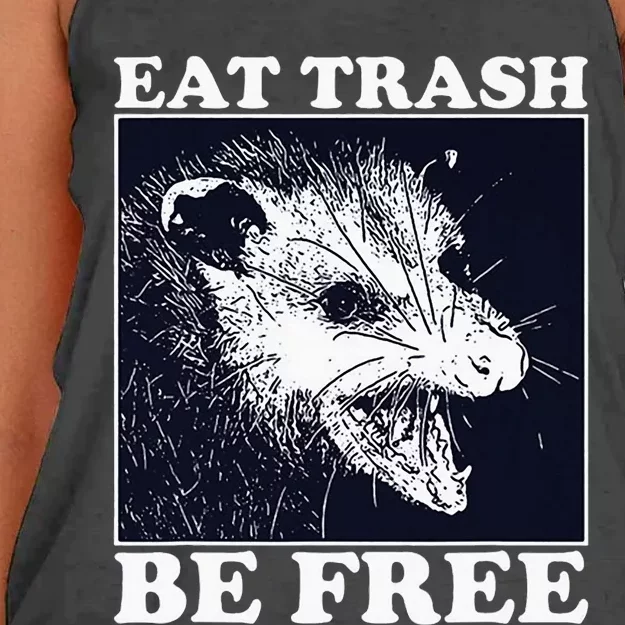 Eat Trash Be Free Raccoon Women's Knotted Racerback Tank