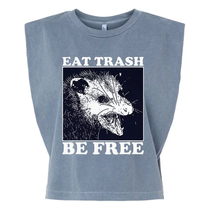 Eat Trash Be Free Raccoon Garment-Dyed Women's Muscle Tee