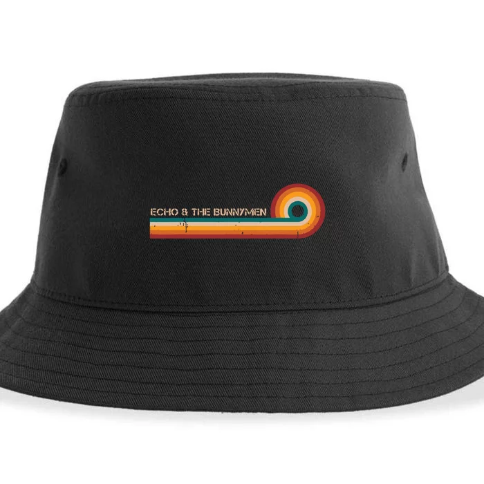 Echo The Bunnymen Retro Stripes Musician Vintage Sustainable Bucket Hat