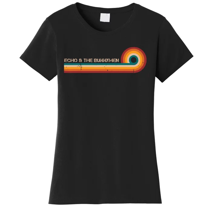 Echo The Bunnymen Retro Stripes Musician Vintage Women's T-Shirt