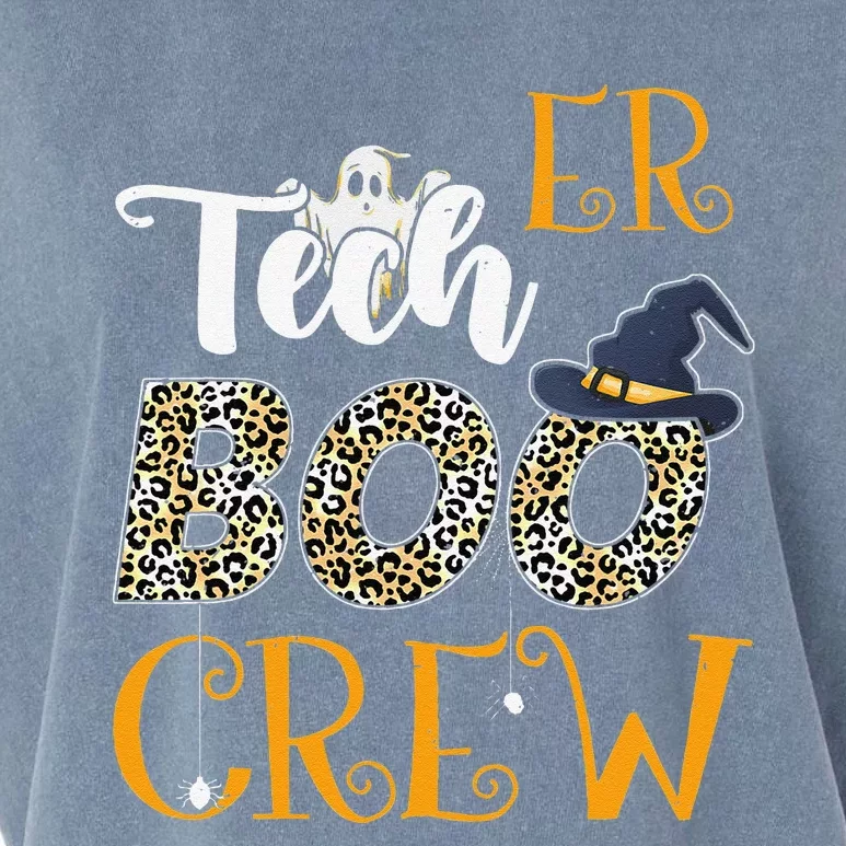 ER Tech Boo Crew Spooky Halloween Boo Ghost Costume Garment-Dyed Women's Muscle Tee