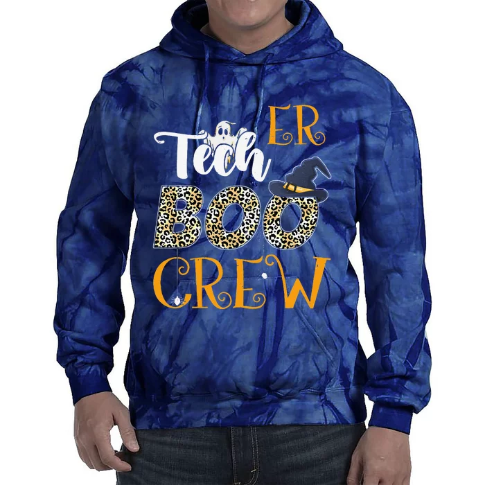 ER Tech Boo Crew Spooky Halloween Boo Ghost Costume Tie Dye Hoodie