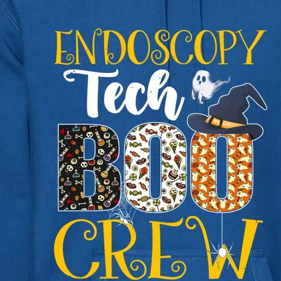 Endoscopy Tech Boo Crew Halloween Nurse Boo Ghost Spider Gift Premium Hoodie