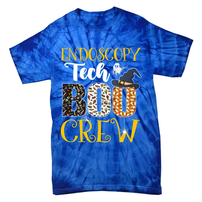 Endoscopy Tech Boo Crew Halloween Nurse Boo Ghost Spider Gift Tie-Dye T-Shirt