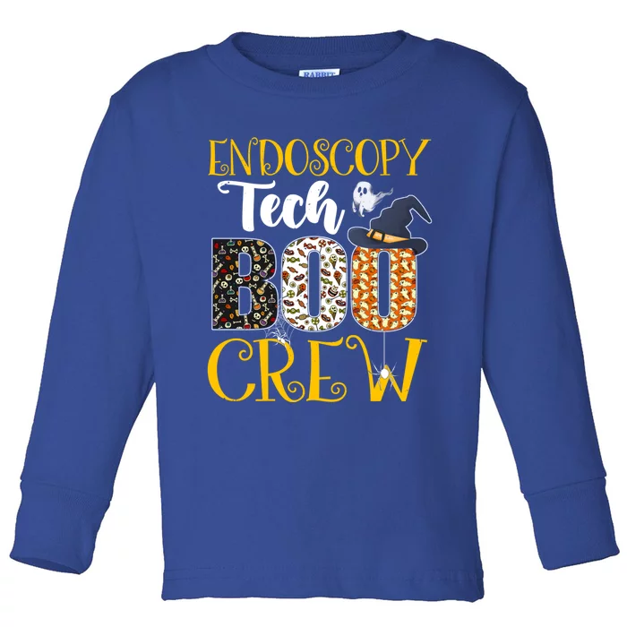 Endoscopy Tech Boo Crew Halloween Nurse Boo Ghost Spider Gift Toddler Long Sleeve Shirt