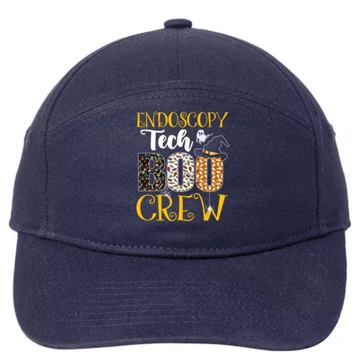 Endoscopy Tech Boo Crew Halloween Nurse Boo Ghost Spider Gift 7-Panel Snapback Hat