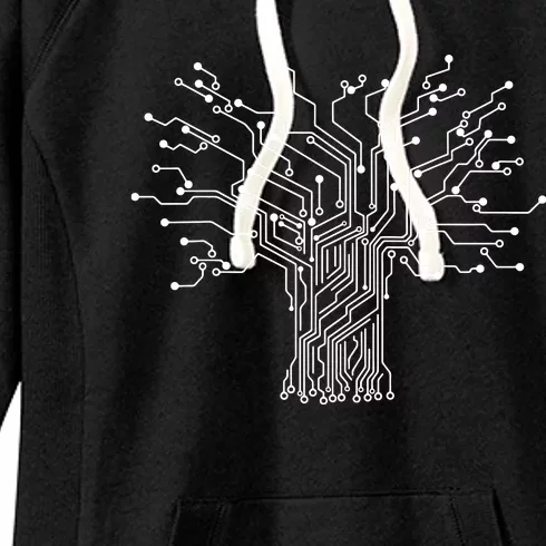 Electronics Technician Binary Tree Electrical Engineer Women's Fleece Hoodie