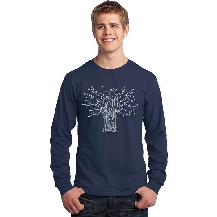 Electronics Technician Binary Tree Electrical Engineer Long Sleeve Shirt