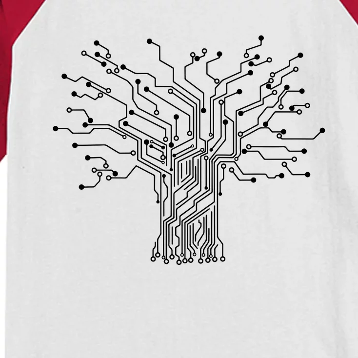 Electronics Technician Binary Tree Electrical Engineer Kids Colorblock Raglan Jersey