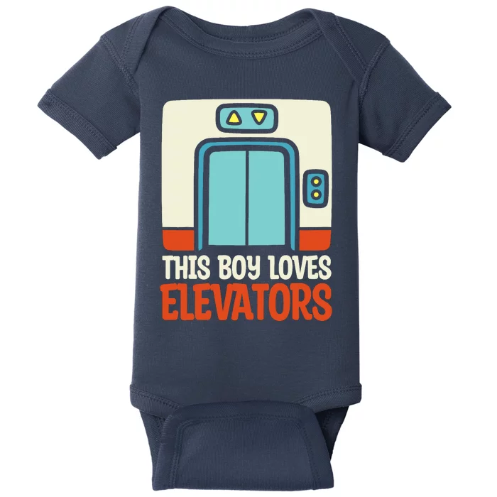 Elevator This Boy Loves Elevators Baby Bodysuit