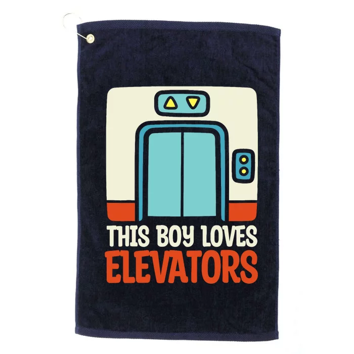 Elevator This Boy Loves Elevators Platinum Collection Golf Towel