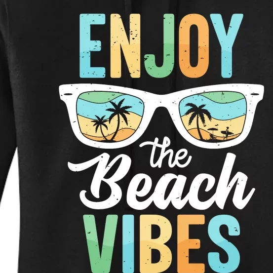 Enjoy The Beach Vibes Graphic Women's Pullover Hoodie