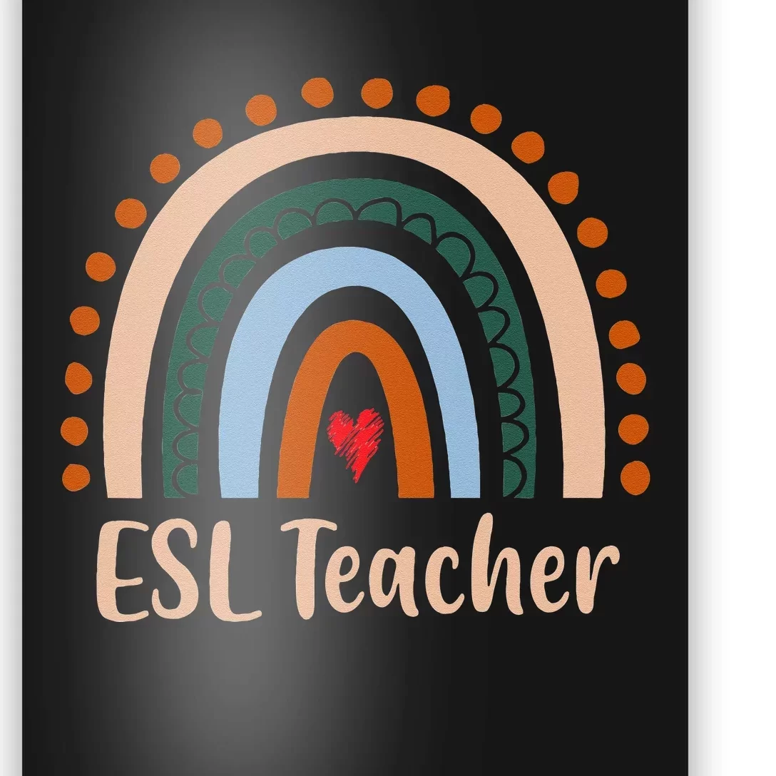 ESL Teacher Boho Rainbow Back To School Appreciation Poster