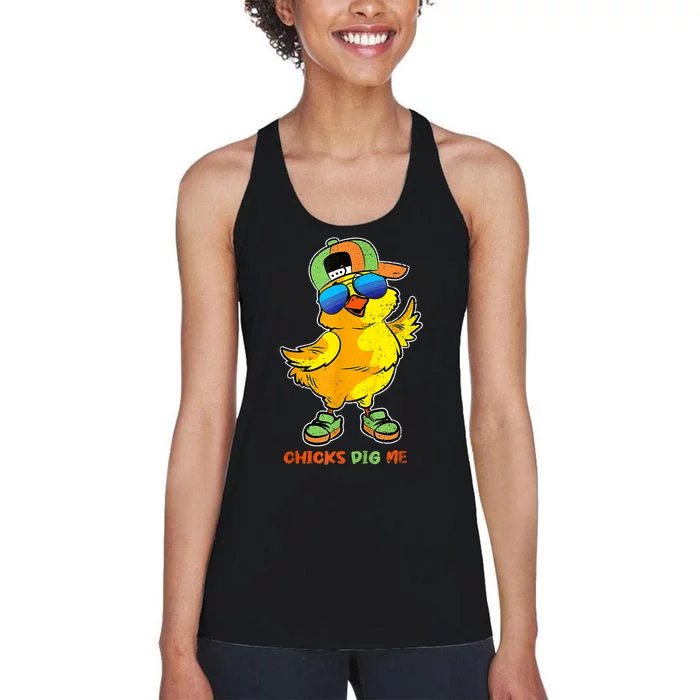 Easter Toddlers Chicks Dig Me Funny Egg Hunting Women's Racerback Tank