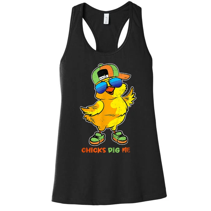 Easter Toddlers Chicks Dig Me Funny Egg Hunting Women's Racerback Tank