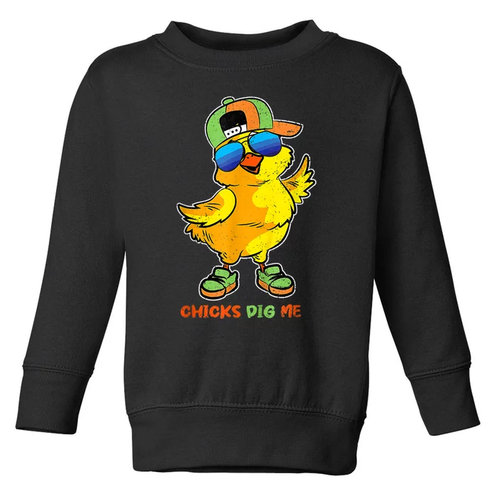 Easter Toddlers Chicks Dig Me Funny Egg Hunting Toddler Sweatshirt