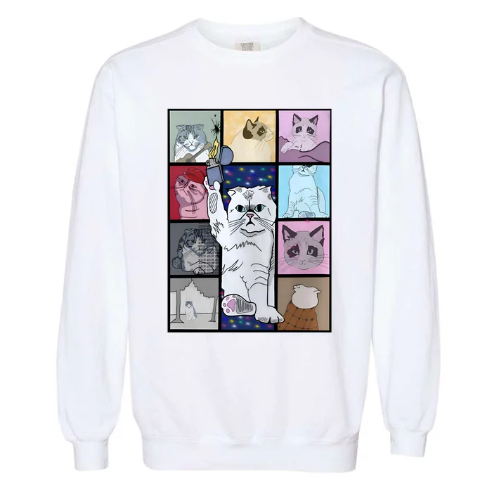 Eras Tour Cat Version TS Lover Gift Idea For Lover Fan Garment-Dyed Sweatshirt