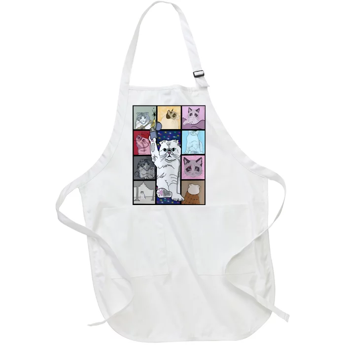 Eras Tour Cat Version TS Lover Gift Idea For Lover Fan Full-Length Apron With Pocket