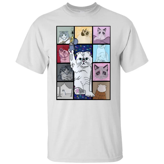 Eras Tour Cat Version TS Lover Gift Idea For Lover Fan Tall T-Shirt