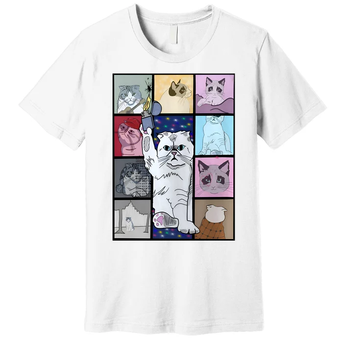 Eras Tour Cat Version TS Lover Gift Idea For Lover Fan Premium T-Shirt